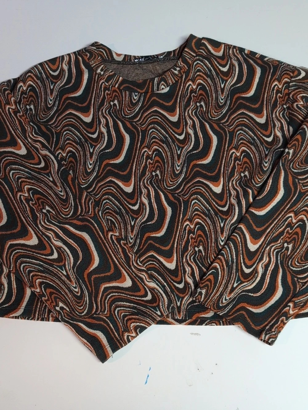 Zara Abstract Cropped Sweater